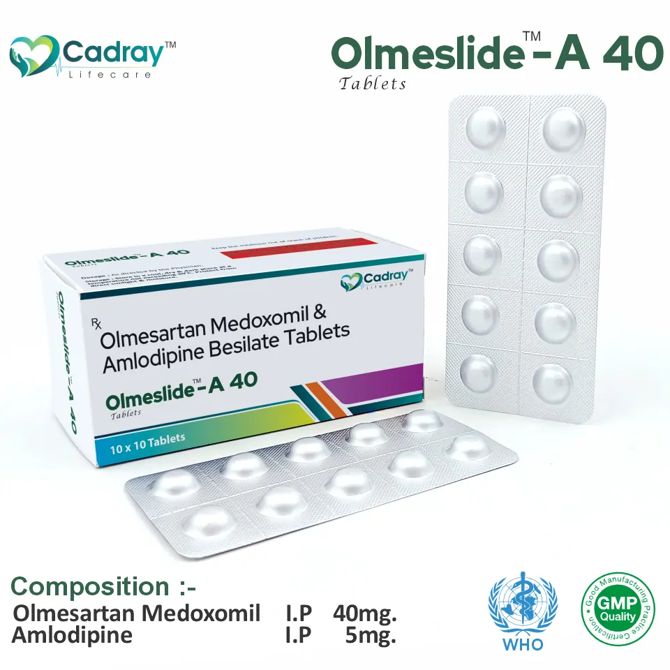 Olmesartan 40mg + Amlodipine 5mg Tablet | Antihypertensive Segment | Best Price for PCD Pharma Franchise